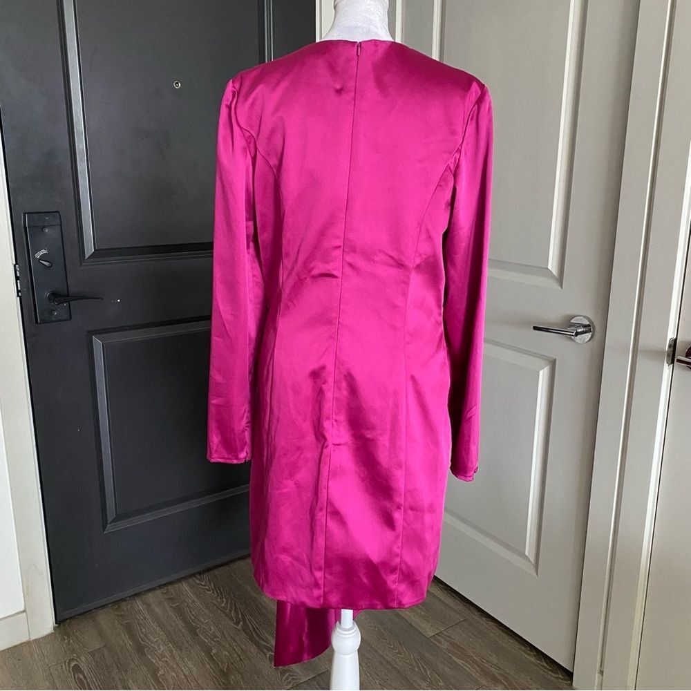 Mac Duggal Fuchsia Long Sleeve Dress - Picture 4 of 8